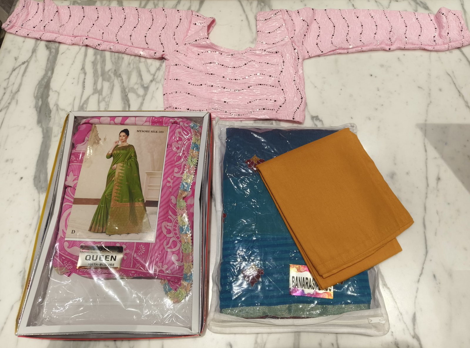 2 Saree +1 Peticoat + 1Blouse + Bhagyalaxmii coupon