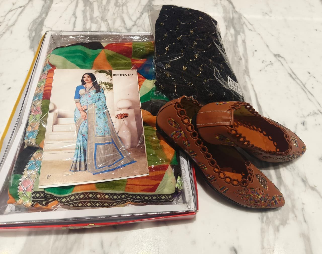 1 Saree +1 flats + 1Blouse + Bhagyalaxmii coupon