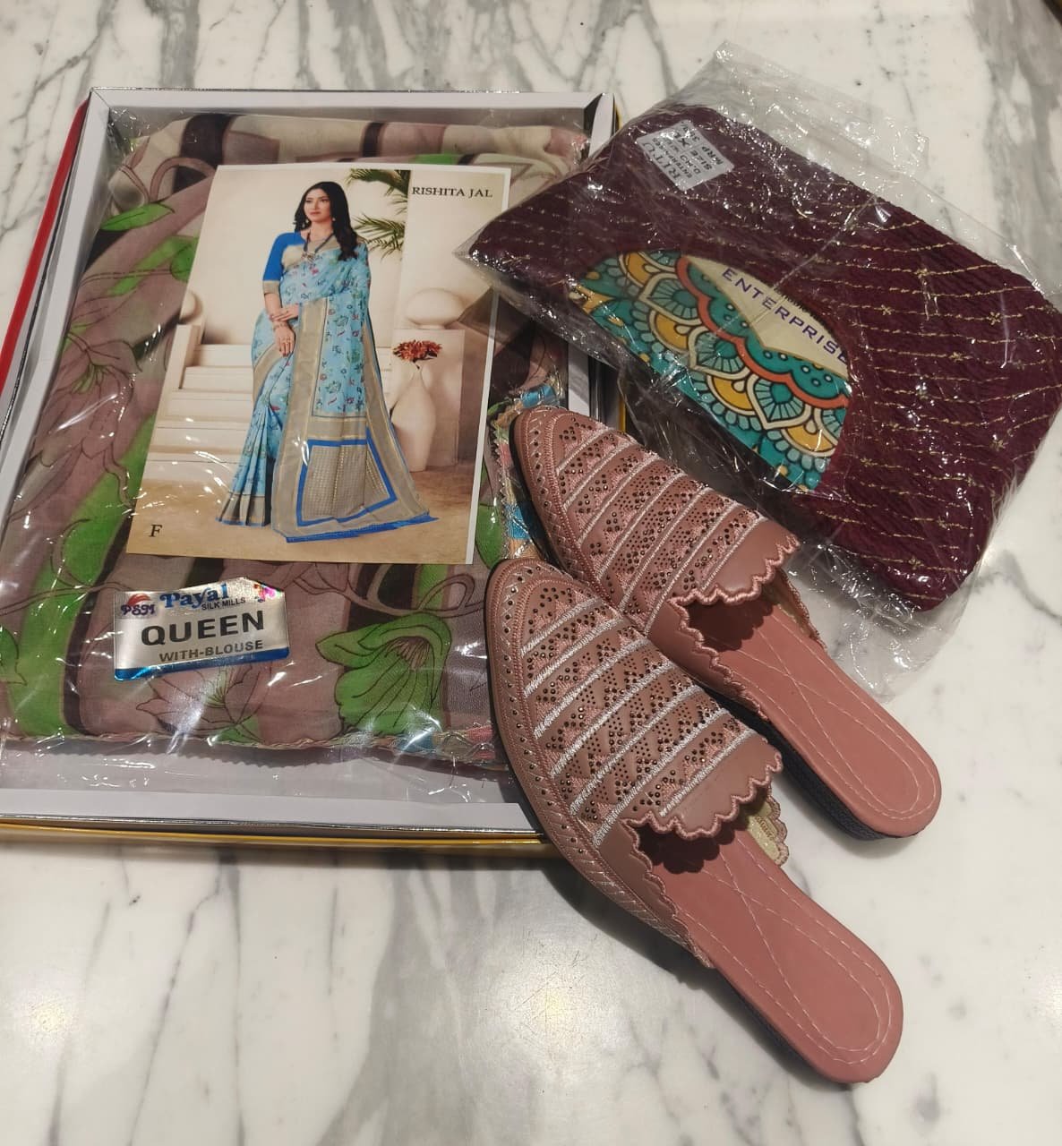 1 Saree +1 flats + 1Blouse + Bhagyalaxmii coupon