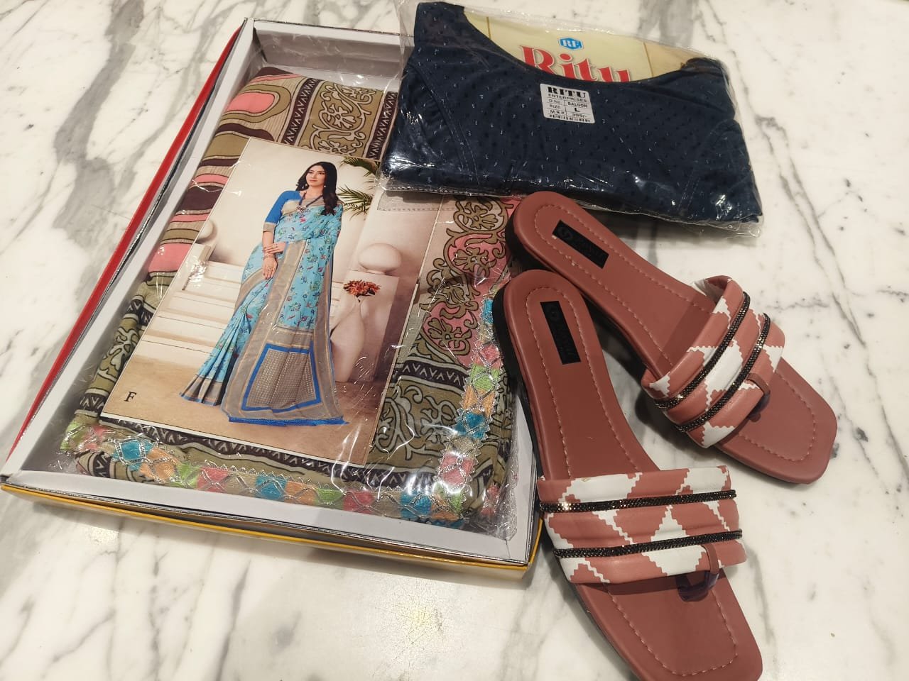 1 Saree +1 flats + 1Blouse + Bhagyalaxmii coupon