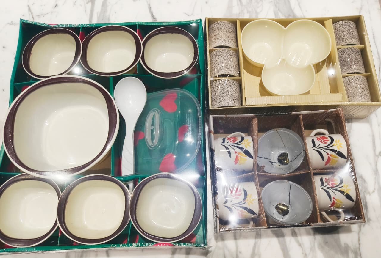 3 Ceramic Crockery set + bhagyalaxmii coupon