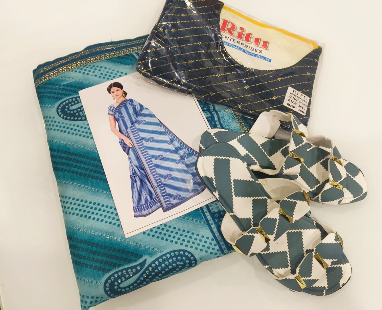 1 Saree +1 flats + 1Blouse + Bhagyalaxmii coupon