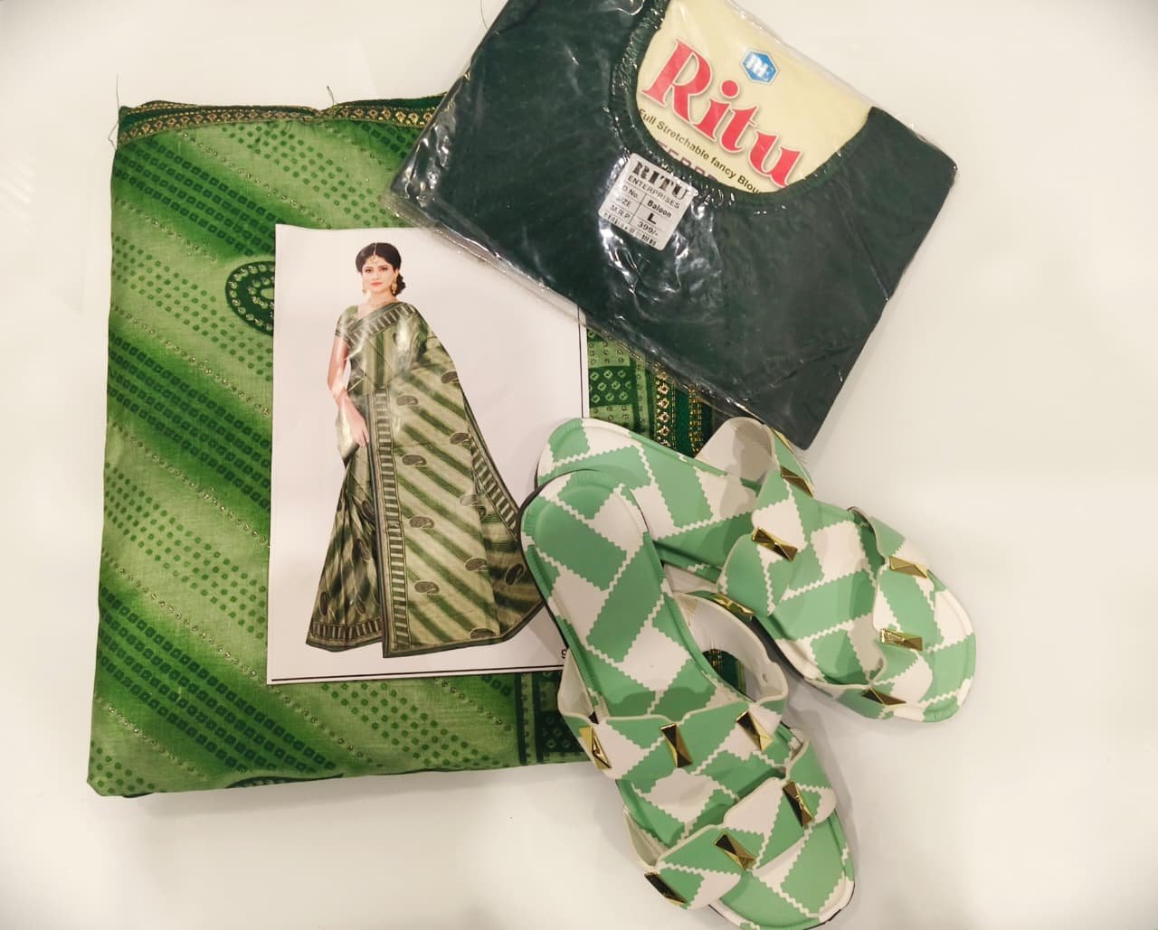 1 Saree +1 flats + 1Blouse + Bhagyalaxmii coupon