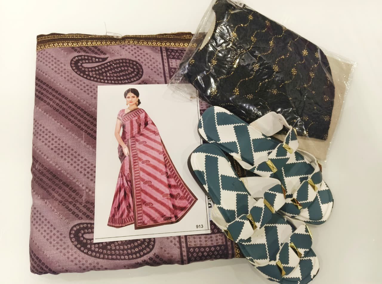 1 Saree +1 flats + 1Blouse + Bhagyalaxmii coupon